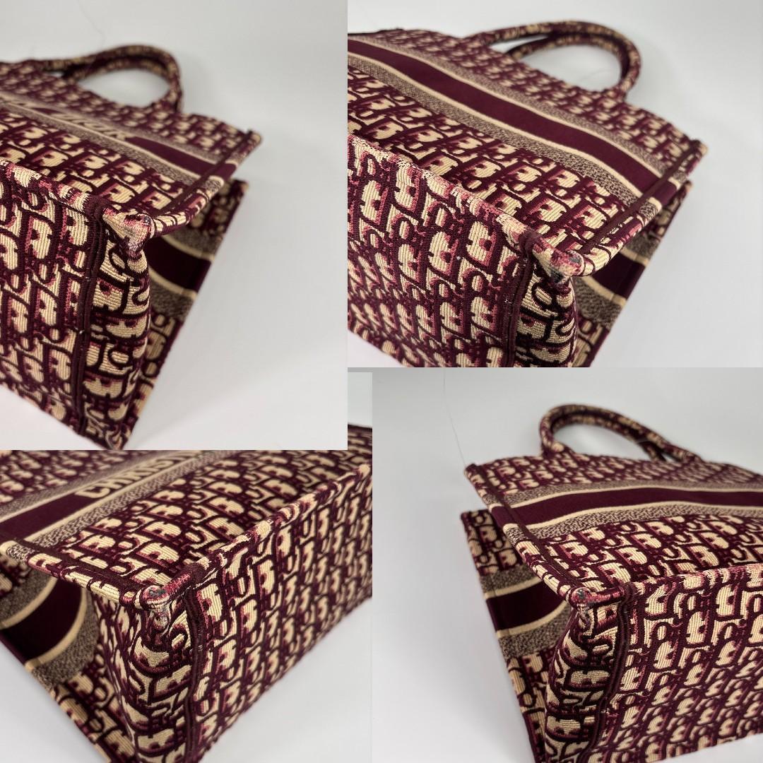 極美品 クリスチャンディオール ブックトート ミディアム トロッター ボルドー