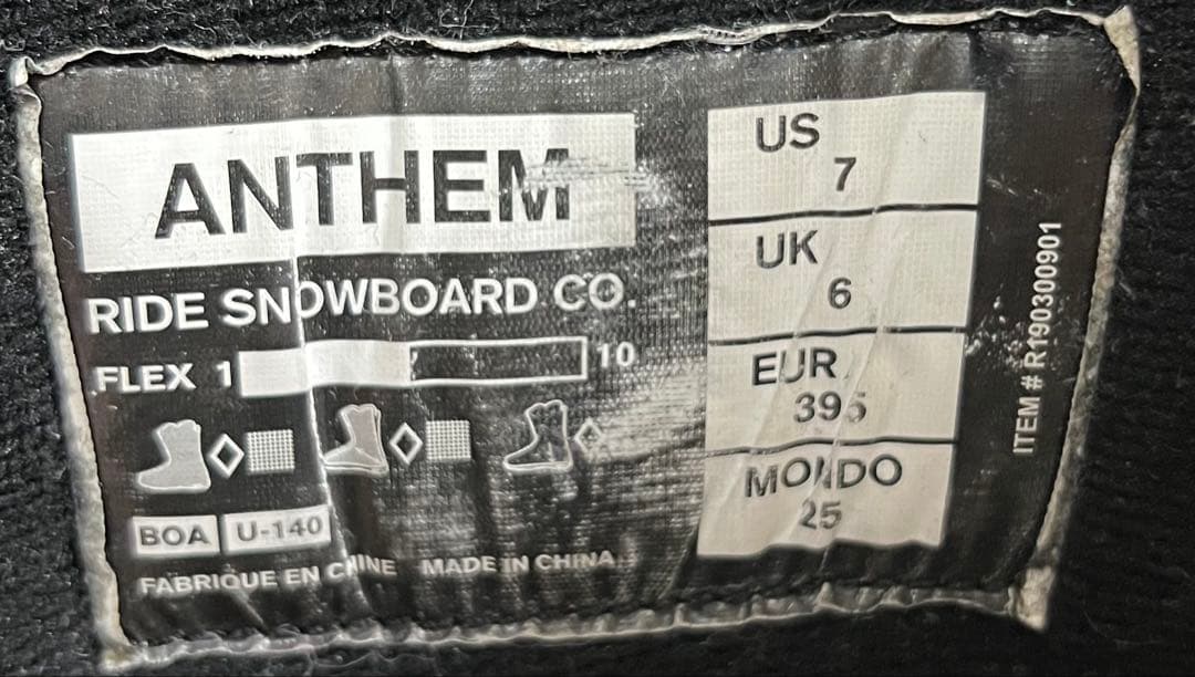 【即日発送】RIDE スノボブーツ　ANTHEM アンセム 25.0cm