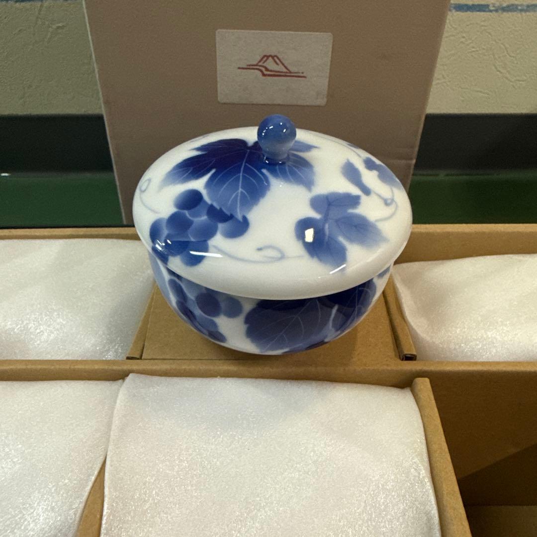 深川製磁 ブルーワイナリー 汲出碗揃 5客セット 元箱有り 560768