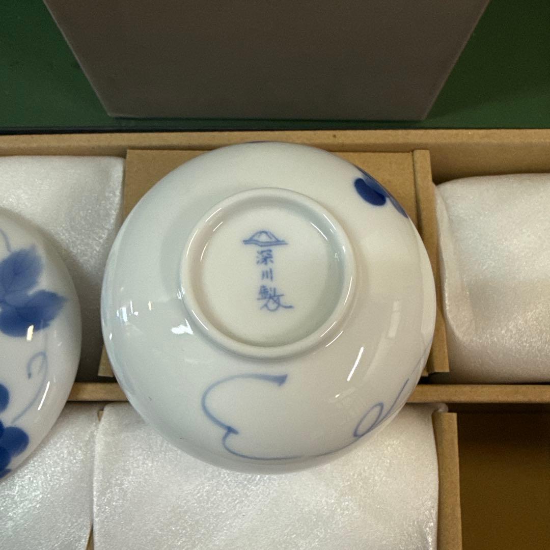 深川製磁 ブルーワイナリー 汲出碗揃 5客セット 元箱有り 560768