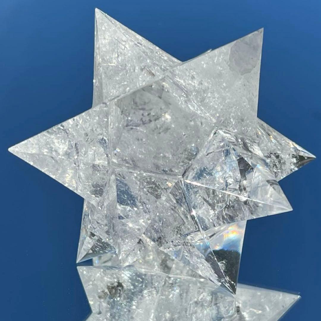 ☆特別出品☆透明度にギラギラクラック☆究極形状☆レインボー 水晶 アステロイド