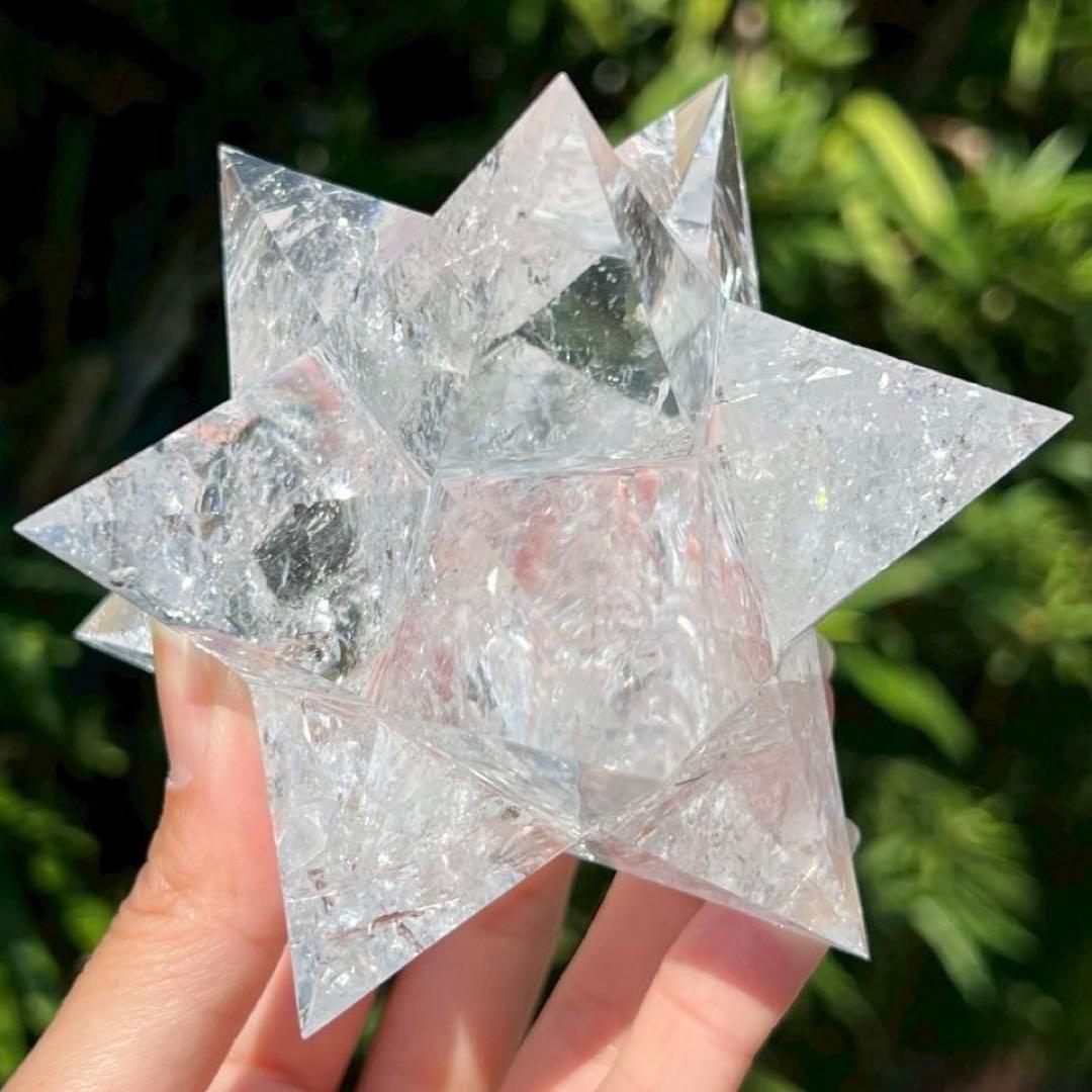 ☆特別出品☆透明度にギラギラクラック☆究極形状☆レインボー 水晶 アステロイド