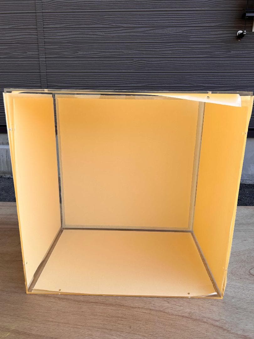 アクリル透明展示用BOXカバー5面体 ５㎜×600×600　固定ビス穴4方穴有