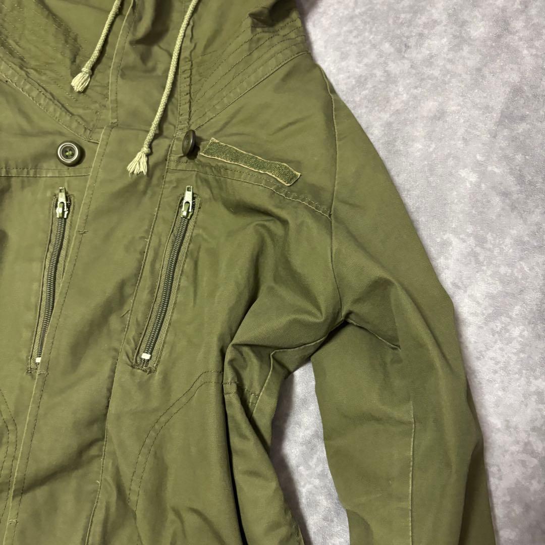 y2k00s 変形ミリタリージャケット　ネオグランジ　ギミック　リブ　ハイネック