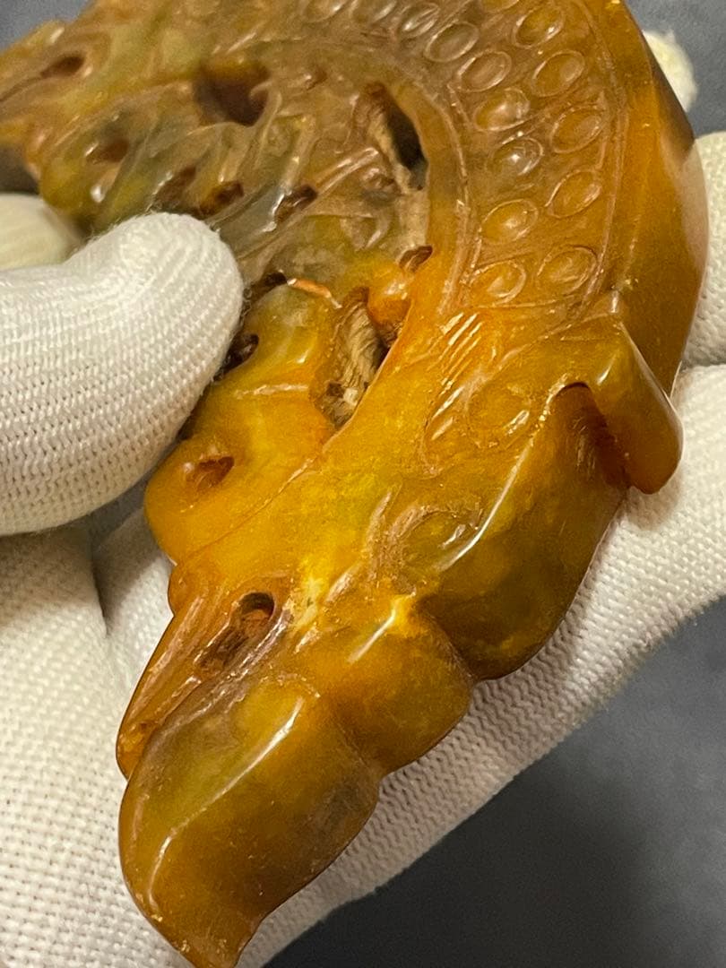 中国古玉　天然石極細工彫刻　風水置物