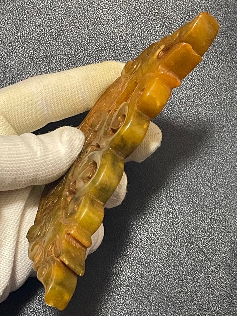 中国古玉　天然石極細工彫刻　風水置物