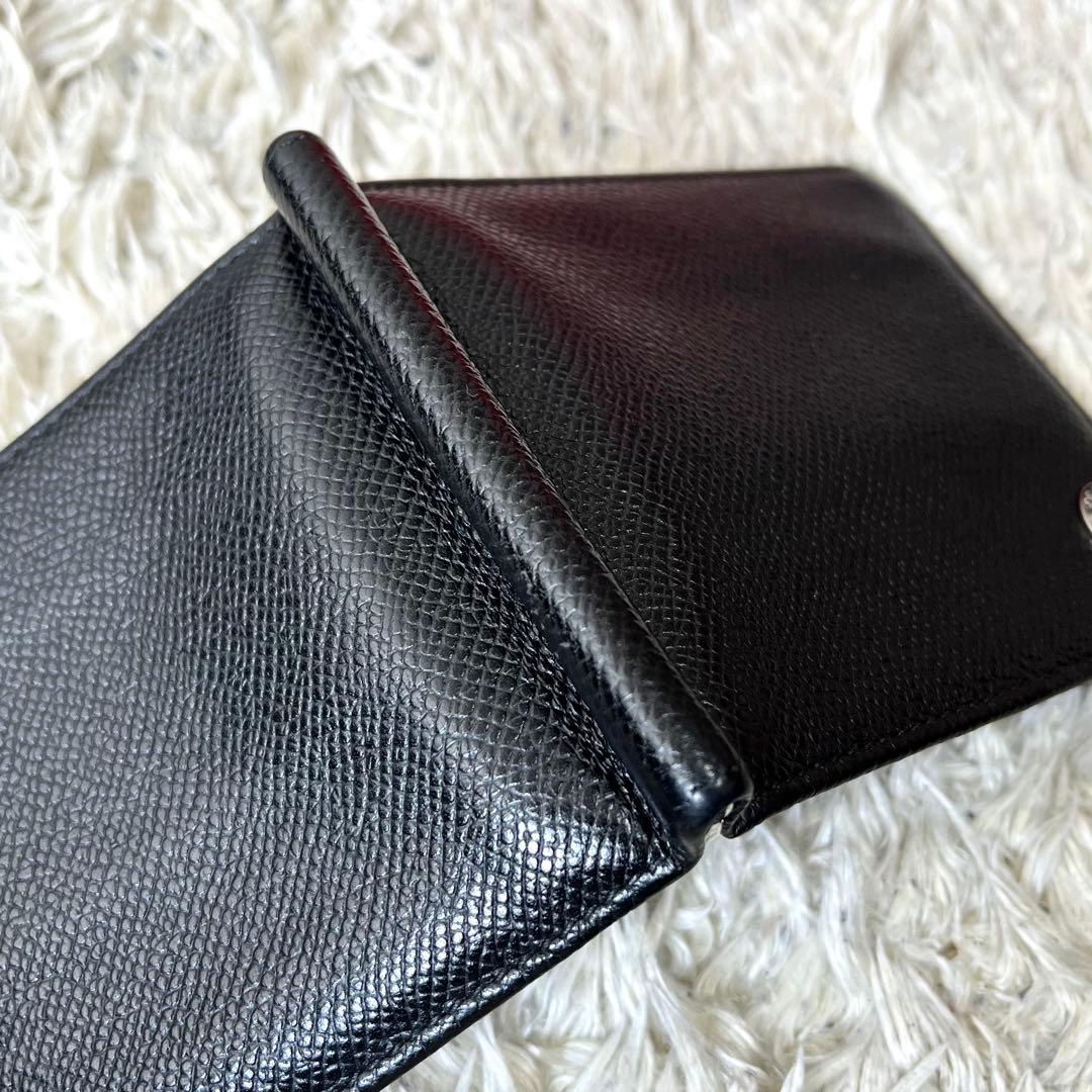 ブルガリ　マネークリップ　ブルガリマン　レザー　黒　サークルロゴ　メンズ　箱付き