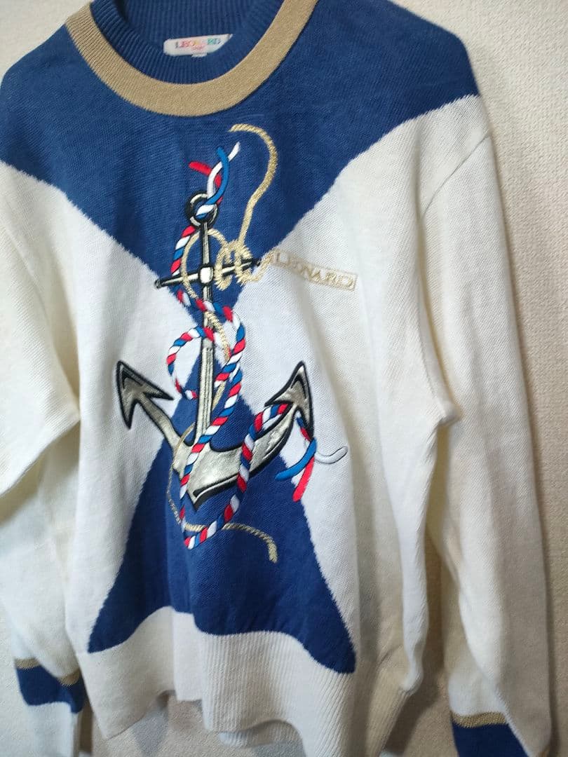 1 超美品　LEONARD　レオナール　ニット　セーター　麻100