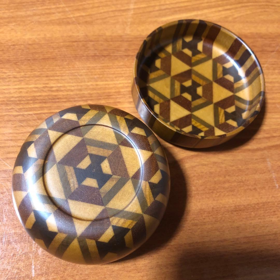 寄木細工 箱根細工 棗 なつめ 無垢 ボンボニエール 合子 茶道具 小物入れ