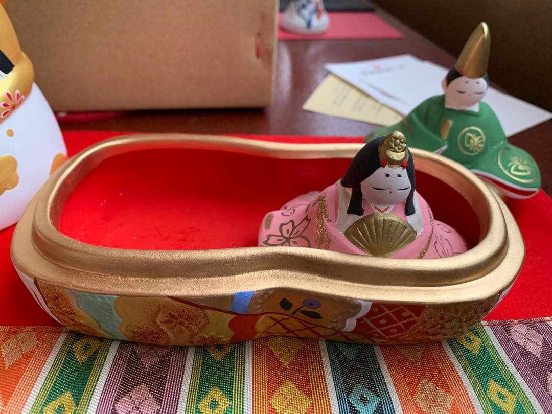 須はら飾り 須原陶磁工房 犬筥 雛祭り 雛人形 平安雛 昭峰作 訳有り 新品