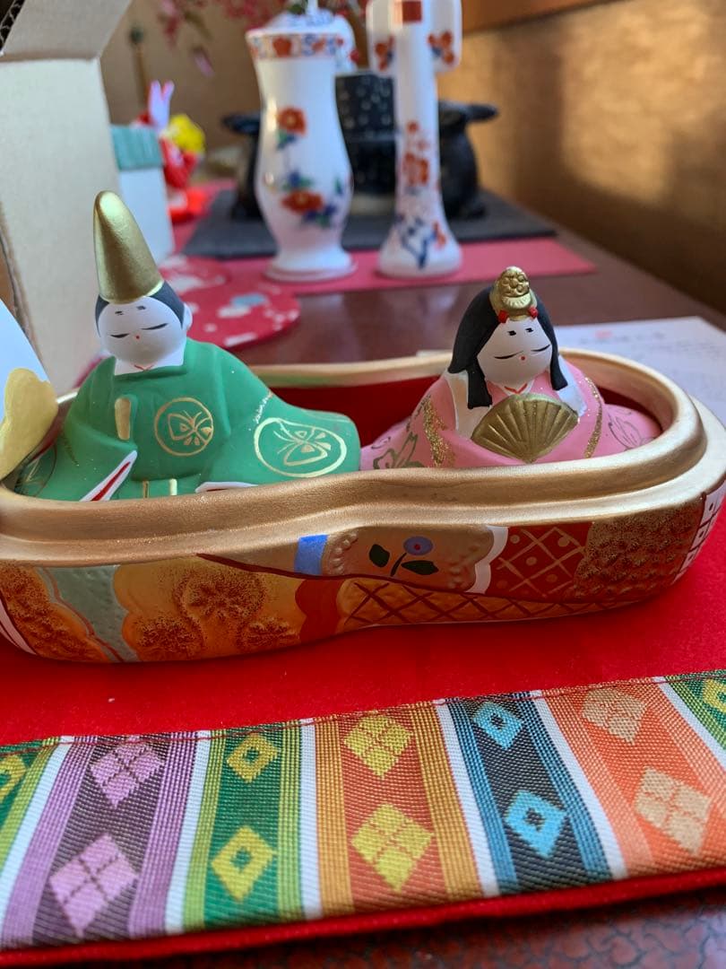須はら飾り 須原陶磁工房 犬筥 雛祭り 雛人形 平安雛 昭峰作 訳有り 新品