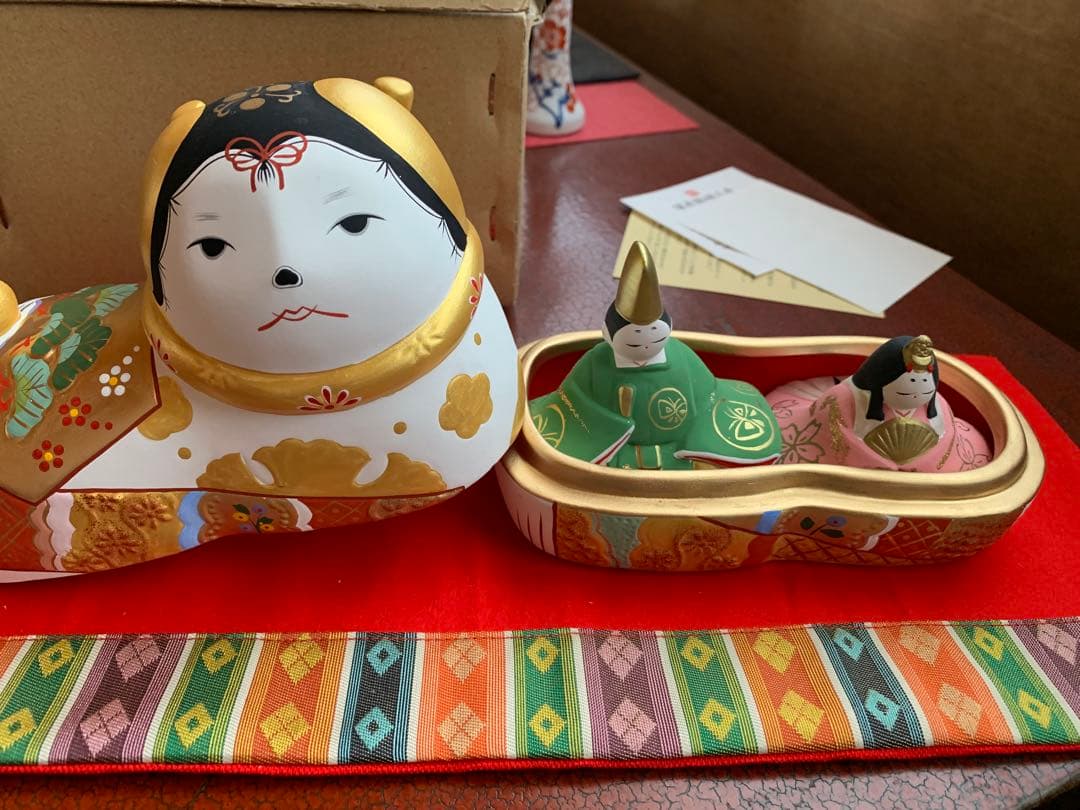 須はら飾り 須原陶磁工房 犬筥 雛祭り 雛人形 平安雛 昭峰作 訳有り 新品