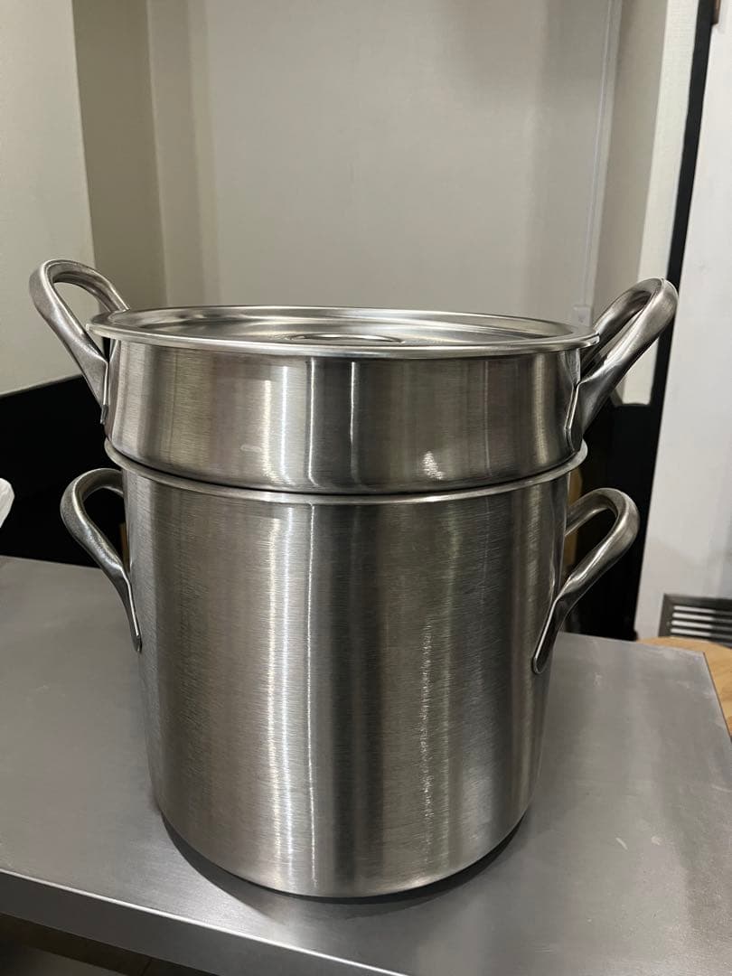 ステンレススチール 寸胴鍋 32cm蓋付き 大小2個セット02