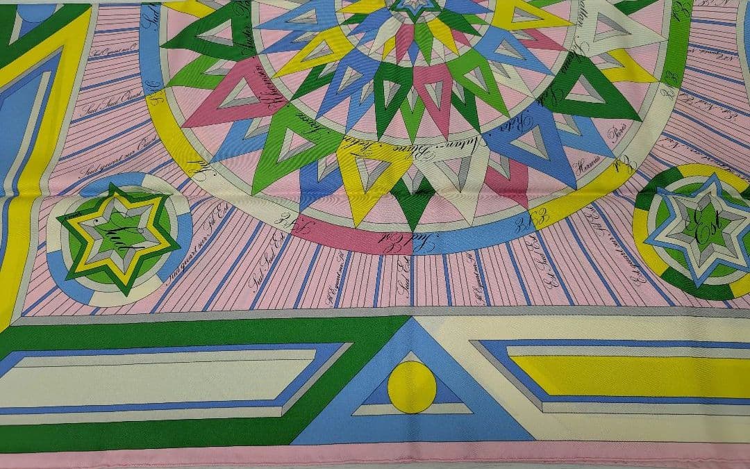 HERMES カレ スカーフ 90 未使用品！コンパスローズ