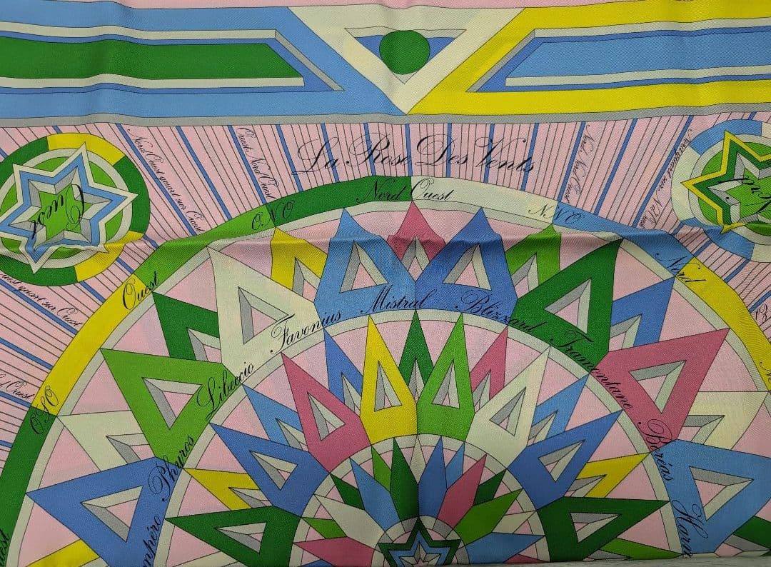 HERMES カレ スカーフ 90 未使用品！コンパスローズ