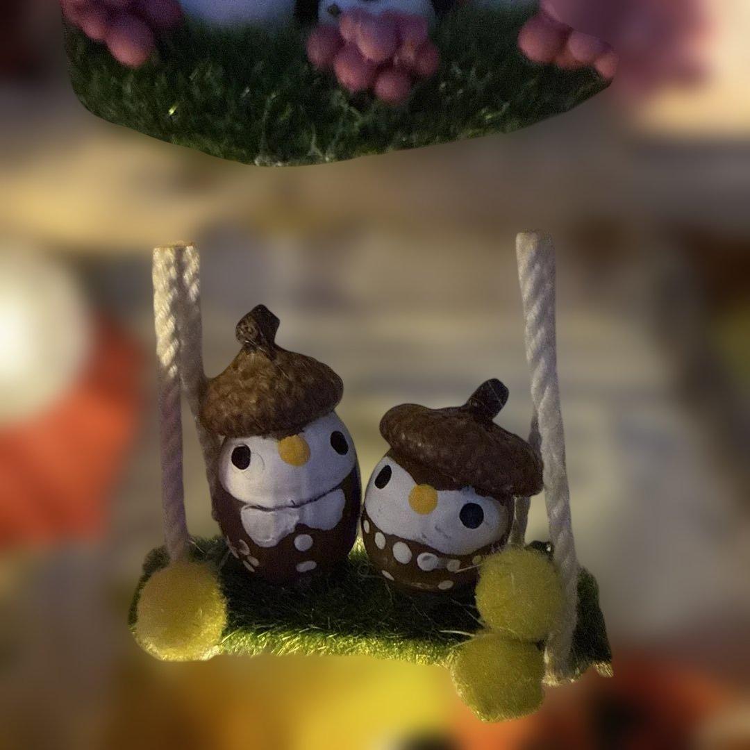 どんぐりアート♡紅葉狩りトライアングルリース＆癒しのオブジェ　２品♡