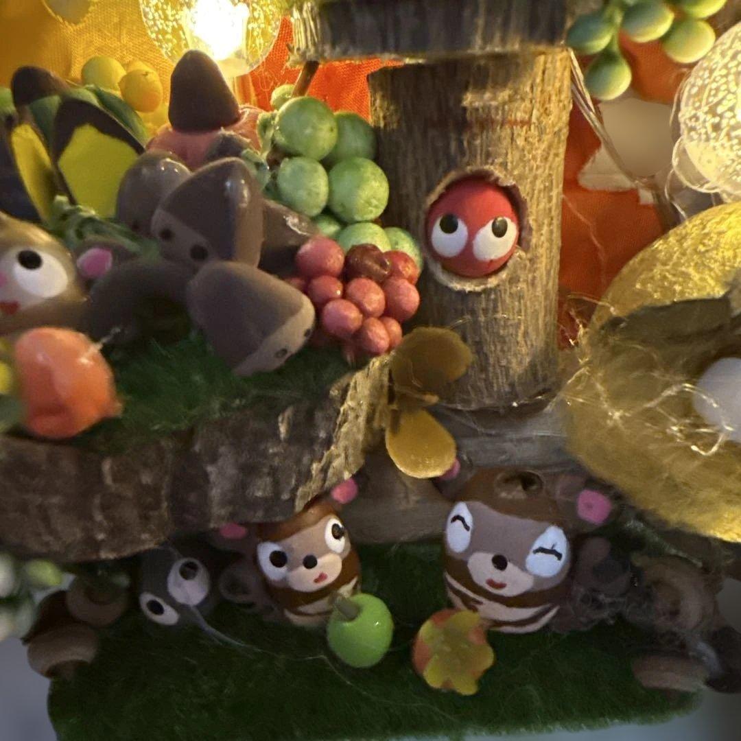 どんぐりアート♡紅葉狩りトライアングルリース＆癒しのオブジェ　２品♡