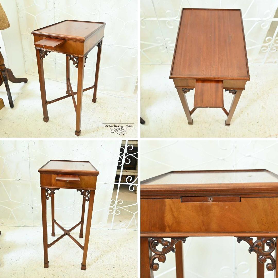 L3705-277 英国アンティーク クラシック サイドテーブル 収納 花台