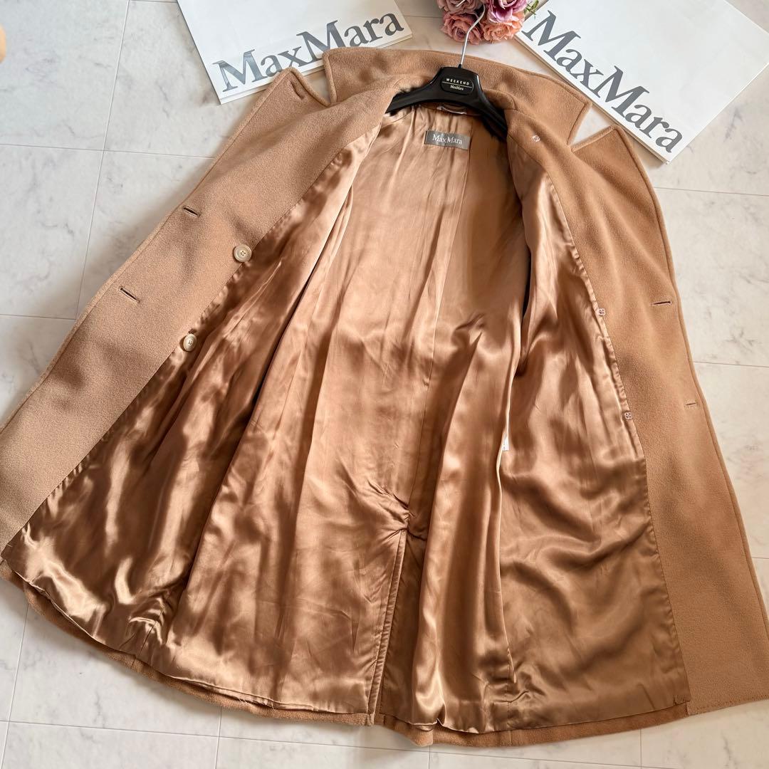 美品★マックスマーラ 銀タグ 上質バージンウール ベルテッドコート マニュエラ