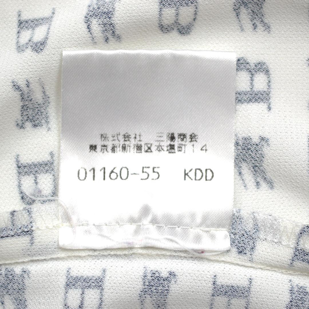 BURBERRYバーバリー ロゴモノグラム総柄ボウタイドライシャツMホワイト白