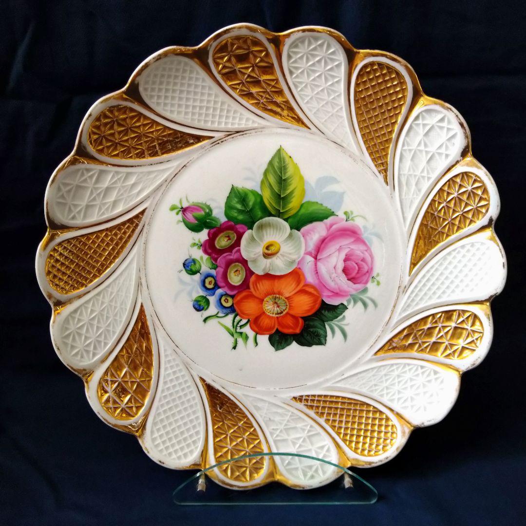 ✤1924年以前✤マイセン✤『花紋レリーフ皿』