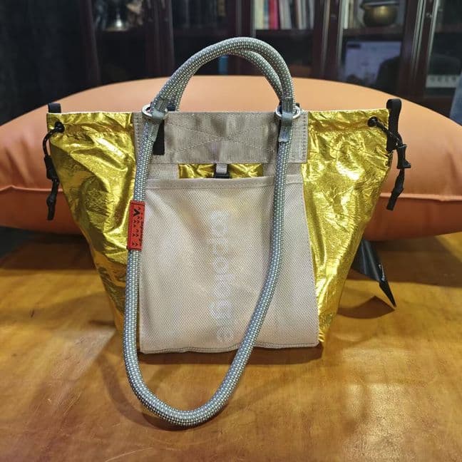 topologie トートバッグ ゴールド/ベージュ 両面使用可能