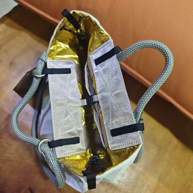 topologie トートバッグ ゴールド/ベージュ 両面使用可能