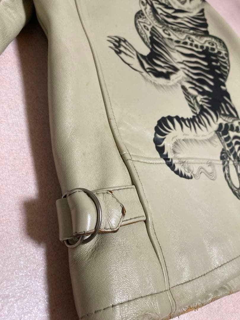 極希少 AVIREX 世界80着限定 虎&蛇墨絵 レザー ライダースジャケット