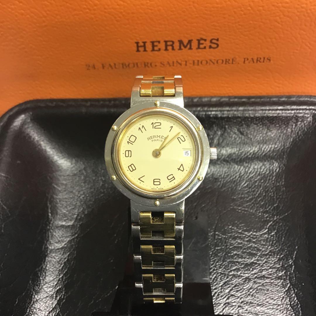❣️HERMES エルメス❣️クリッパーレディースクォーツ腕時計 ゴールド/シルバー