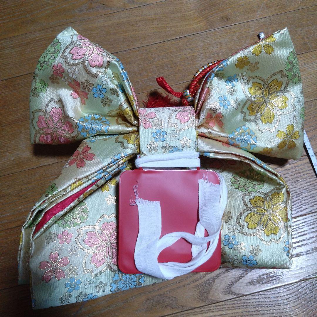美品★七歳★帯バッグ草履はこせこ小物セット★桜柄