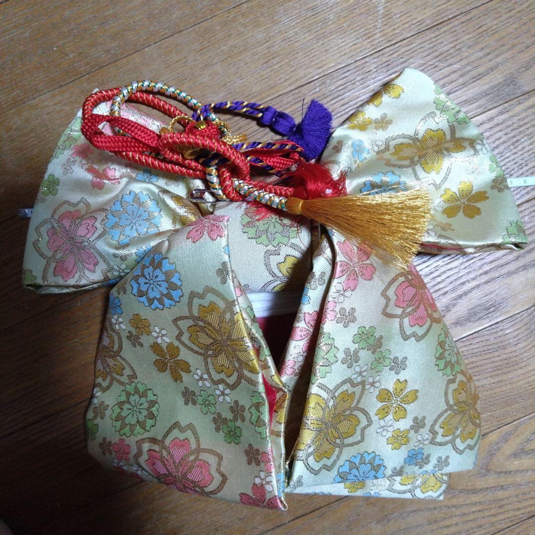 美品★七歳★帯バッグ草履はこせこ小物セット★桜柄