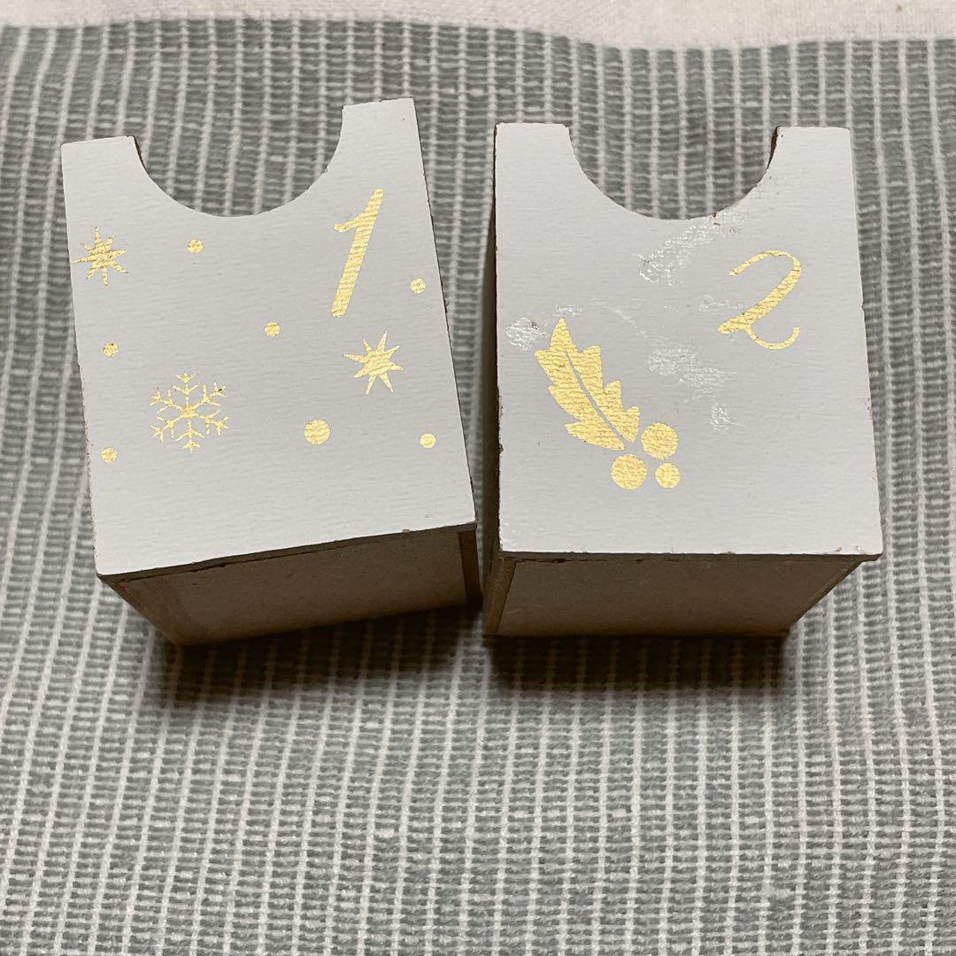 木製 折りたたみ クリスマス アドベントカレンダー トナカイ 雪 お楽しみ