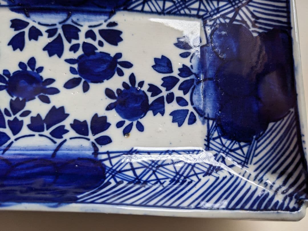 古伊万里　べろ藍　長角皿　5枚