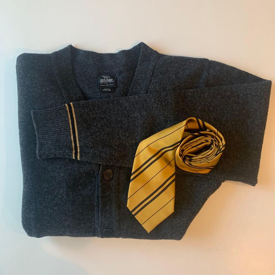 USJ　ハリーポッター　ハッフルパフ　カーディガン　ネクタイ　セット