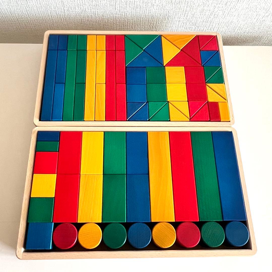 伸芽会 教材積み木 テキスト付き 美品