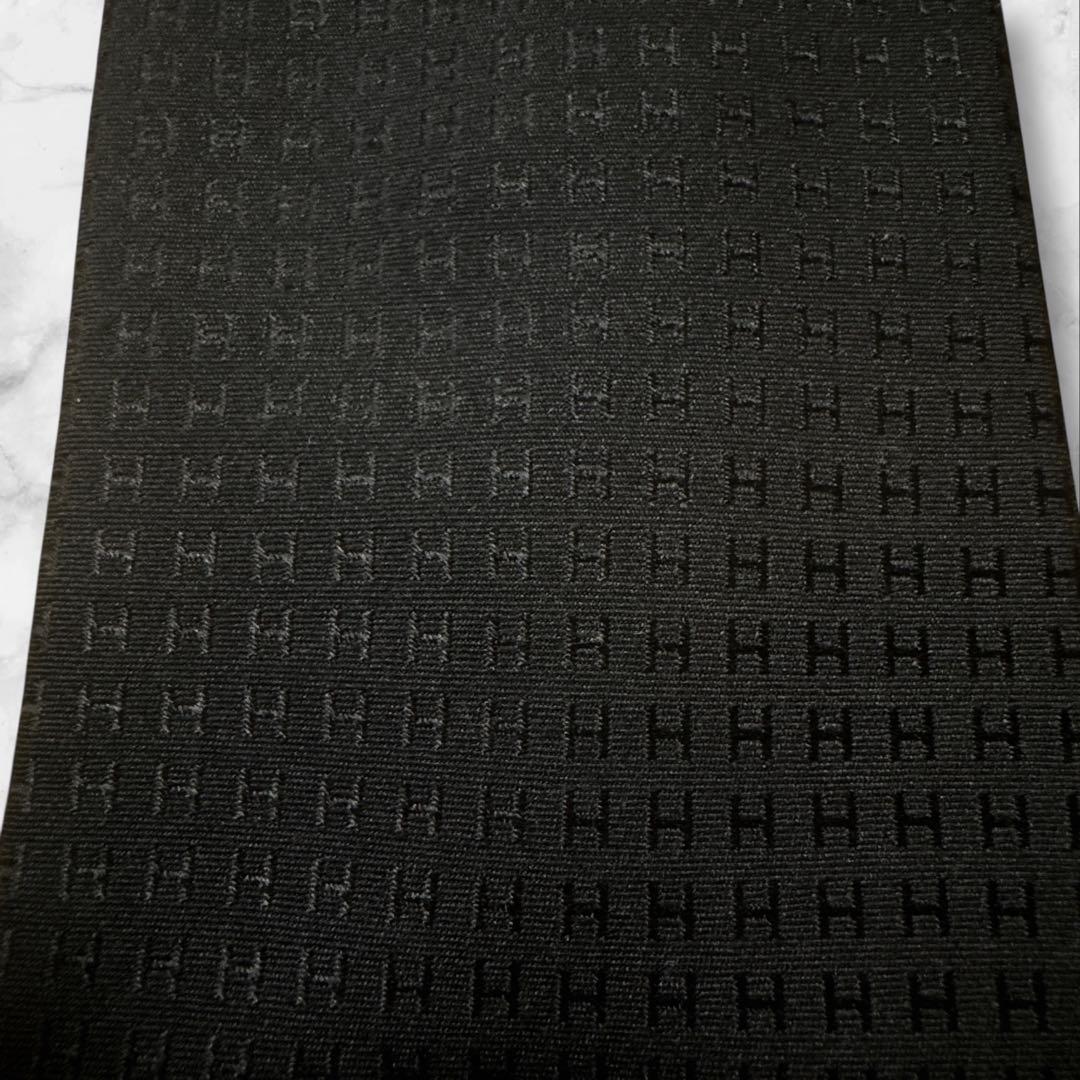 【未使用に近い】HERMES ファソネ　ネクタイ　黒　H柄　箱付き