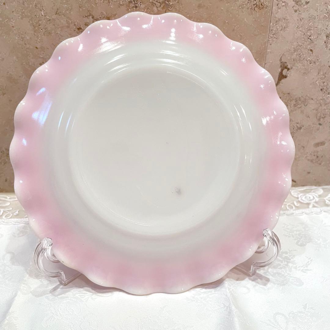 Hazel Atlasヘーゼルアトラス ピンク リップル プレート セット