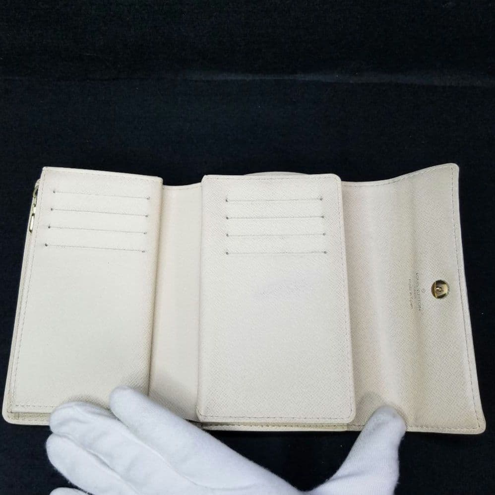 専用ルイヴィトン アズール ポルトフォイユ アレクサンドラ 三つ折り財布 ダミエ