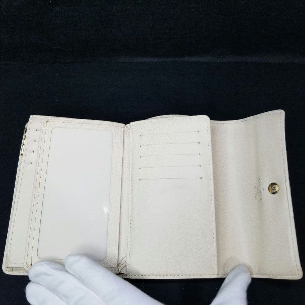 専用ルイヴィトン アズール ポルトフォイユ アレクサンドラ 三つ折り財布 ダミエ