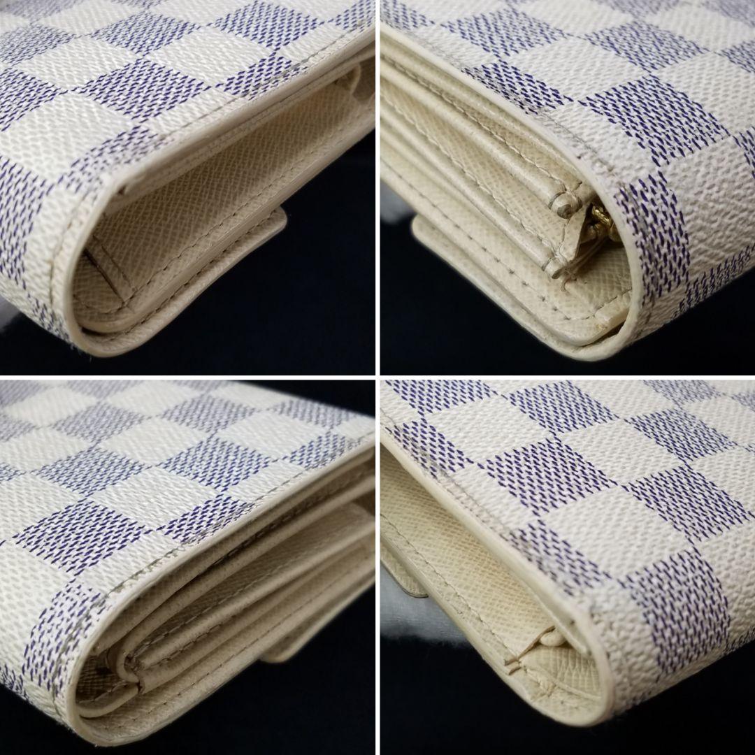 専用ルイヴィトン アズール ポルトフォイユ アレクサンドラ 三つ折り財布 ダミエ