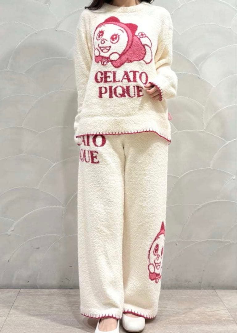 ジェラートピケ　ドラミちゃんルームウェア上下セット　ベビモコジャガード新品未使用