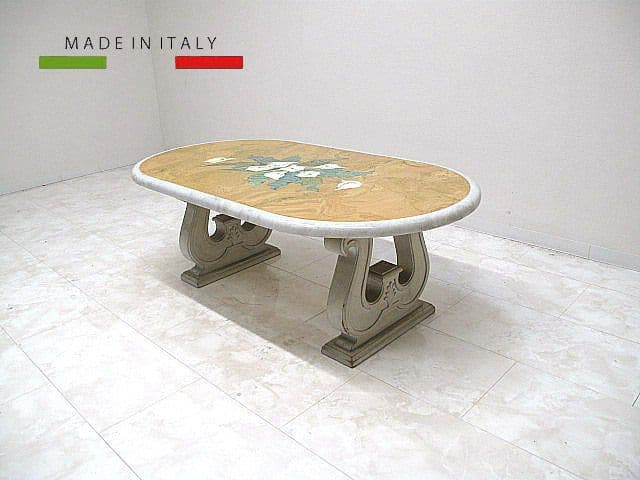 イタリア製 大理石トップセンターテーブル　W130cm リビングテーブル