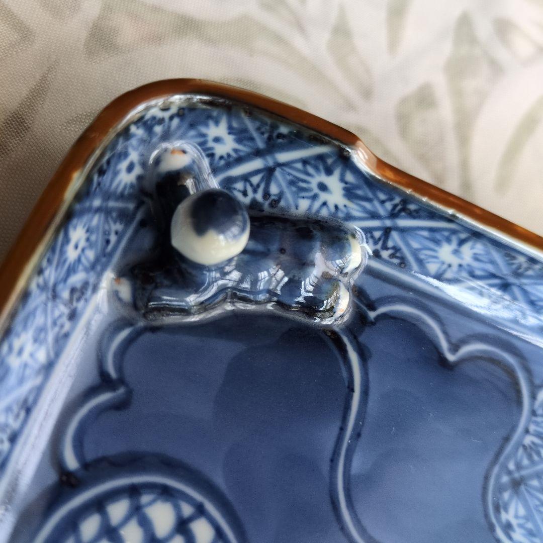 ※最終値！平安利昌/加藤利昌 　造　祥瑞一閑人?　角皿2枚セット★唐子付き