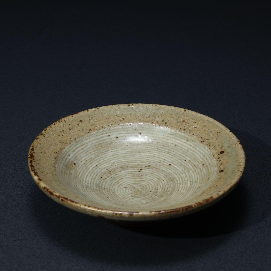 浜田庄司　象嵌小皿　まんじゅう皿　人間国宝　民藝　R1488w3K2