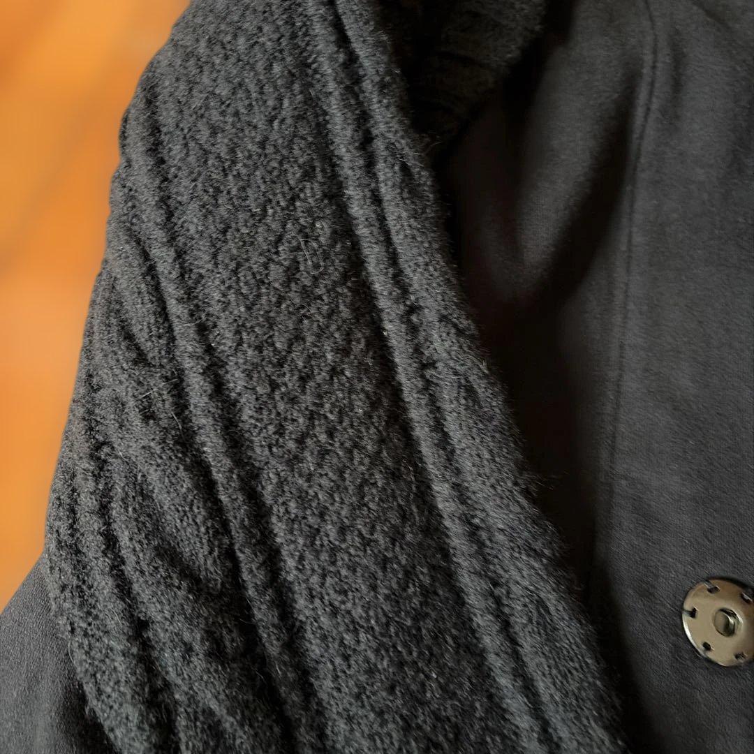 y's ワイズ　ニットドッキングロングフーディ 黒 2