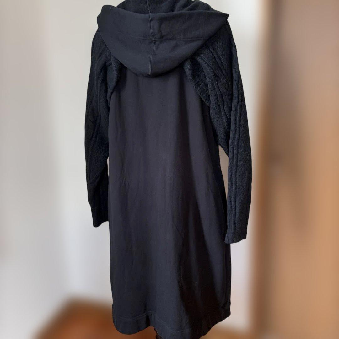 y's ワイズ　ニットドッキングロングフーディ 黒 2