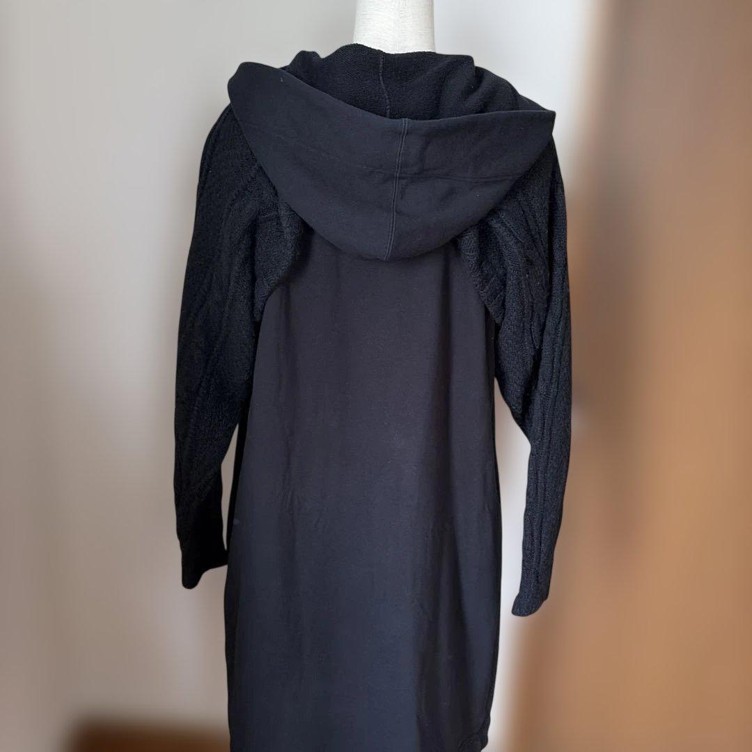 y's ワイズ　ニットドッキングロングフーディ 黒 2