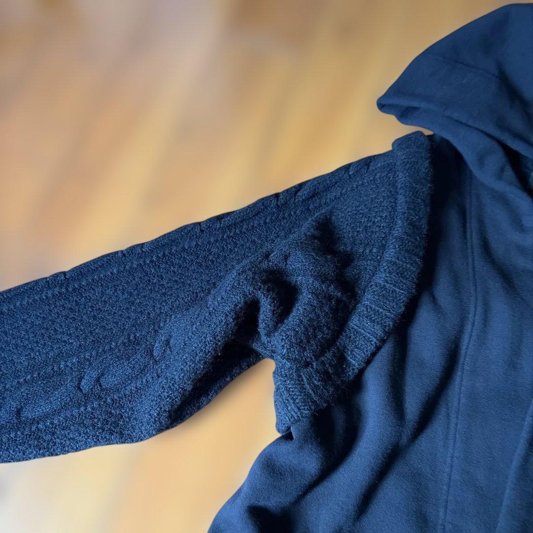 y's ワイズ　ニットドッキングロングフーディ 黒 2