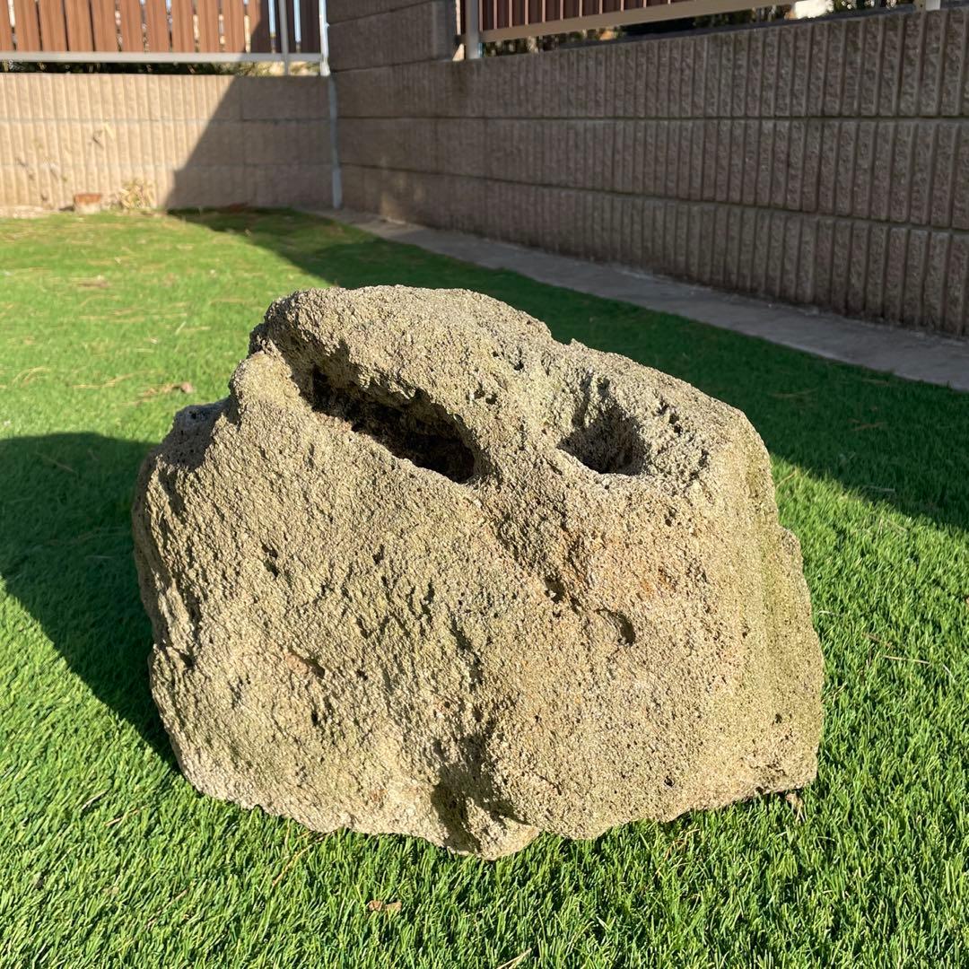 庭石 火山岩 軽石 天然石 穴ありガーデニングアクアリウム 水槽石 山草鉢 石鉢