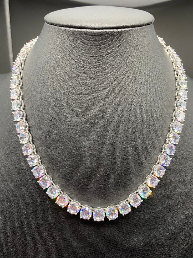 ８㎜！超大粒！ ジルコニア テニスチェーン ブリンブリン シルバー 20インチ